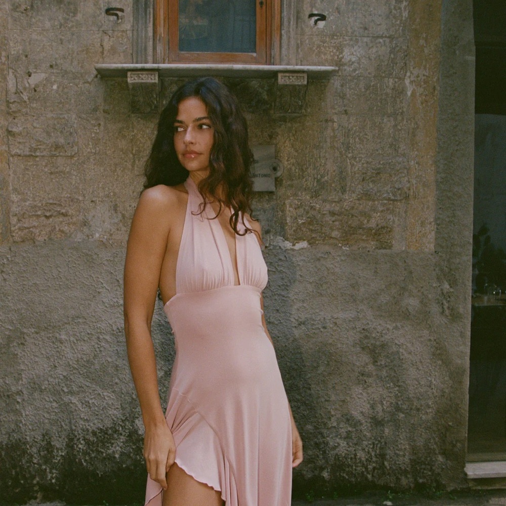 NWT XS With Jean Kesha Pink Halter Dress